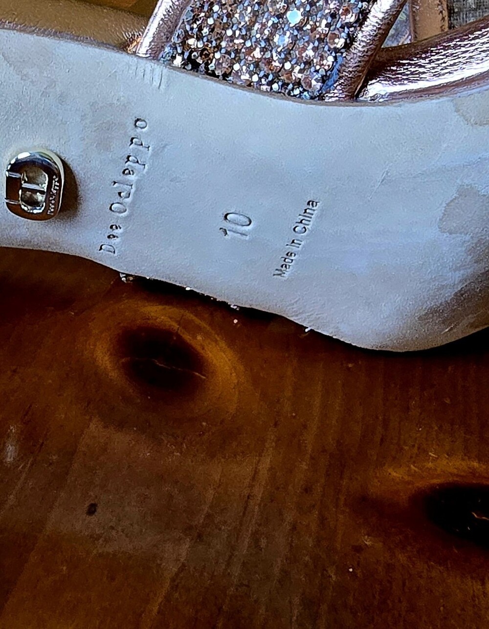 Dee Ocleppo Women's Sz 10 Rose Gold Crystal Slide Heels - Like New - Picture 6 of 12